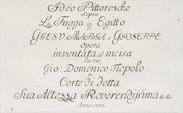 Title Page to The Flight into Egypt, 1753, Giovanni Domenico Tiepolo, Italian, 1727-1804, Italy,