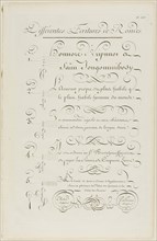 Various Rounded-Style Calligraphy, from Encyclopédie, 1760, Aubin (French, active 18th century),