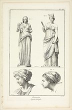 Design: Draped Figures, from Encyclopédie, 1762/77, Benoît-Louis Prévost (French, c. 1735-1809),