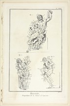 Design: Proportions of the Laocoon statue, from Encyclopédie, 1762/77, A. J. Defehrt (French,