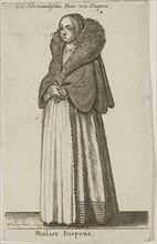 Dieppe Woman, 1649, Wenceslaus Hollar, Czech, 1607-1677, Bohemia, Etching on ivory wove paper, 94 ×