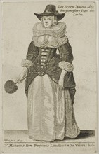 Wife of the Mayor of London, 1649, Wenceslaus Hollar, Czech, 1607-1677, Bohemia, Etching on ivory