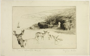 Newton Manor, c. 1877, Francis Seymour Haden, English, 1818-1910, England, Drypoint on ivory laid