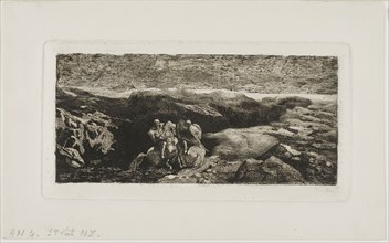 Horsemen in Combat, 1866, Odilon Redon, French, 1840-1916, France, Etching on ivory wove paper, 83