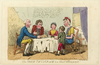 Irish Poets Grace to Short Allowance!, 1805–1810, Isaac Cruikshank (English, 1764-1811), published