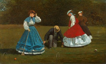 Croquet Scene, 1866, Winslow Homer, American, 1836–1910, United States, Oil on canvas, 40.3 × 66.2