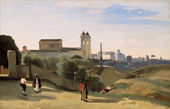Monte Pincio, Rome, 1840/50, Jean-Baptiste-Camille Corot, French, 1796-1875, France, Oil on canvas,