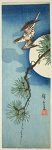 Cuckoo, pine branch, and full moon, c. 1843/47, Utagawa Hiroshige ?? ??, Japanese, 1797-1858,