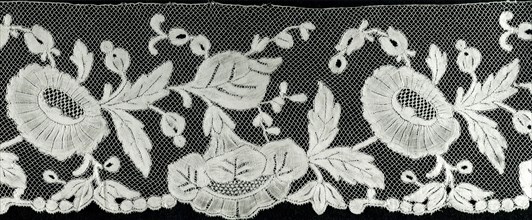 Sleeve Ruffle, 1880s, Belgium, Ghent, Ghent, Cotton, bobbin part lace, 10.1 x 32 cm (4 x 12 5/8 in