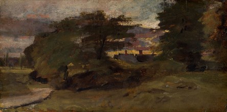 Landscape with Cottages, 1809/10, John Constable, English, 1776-1837, England, Oil on canvas, 5 7/8