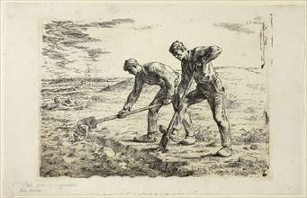 Two Men Digging, 1855–56, Jean François Millet (French, 1814-1875), printed by Auguste Delâtre