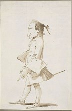 Caricature of a Man, Full-Length, Facing Left, 1754/62, Giambattista Tiepolo, Italian, 1696-1770,