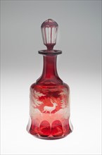 Decanter, c. 1840/50, Bohemia, Czech Republic, Bohemia, Glass with red flashing, H. 25.4 cm (10 in