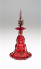 Scent Bottle, Mid to late 19th century, Bohemia, Czech Republic, Bohemia, Glass, blown, cut,