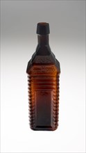 Bottle, c. 1840/50, Bohemia, Czech Republic, Bohemia, Amber glass, 25.4 × 7.6 × 7.6 cm (10 × 3 × 3