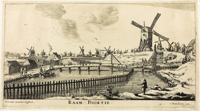 Raam Gate, from The Eight City Gates of Amsterdam, c. 1654/64, Reinier Nooms, called Zeeman, Dutch,