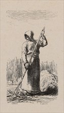 Woman Raking Hay, 1853, after drawing made in 1852, Jacques Adrien Lavieille (French, 1818-1862),