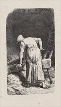 Woman Crushing Flax, 1853, after drawing made in 1852, Jacques Adrien Lavieille (French,