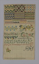 Sampler, 19th century, Southern Germany, Southern Germany, Wool, plain weave, embroidered with