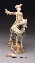 Equestrian Figure, 1750/65, England, Staffordshire, Staffordshire, Lead-glazed earthenware