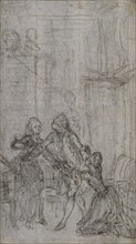 Study for Vignette-Frontispiece in Charles-Simon Favart’s L’Amitié à L’Epreuve, c. 1771, Hubert