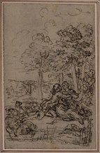 Study for Vignette in Fontenelle’s (attr.) Les Amours de Mirtil, Canto IV, c. 1761, Hubert François
