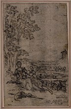 Study for Vignette in Fontanelle’s (attr.) Les Amours de Mirtil, Canto I, c. 1761, Hubert François