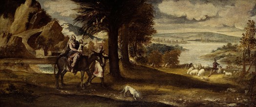 The Flight into Egypt, 1540/50, Unknown Venetian, Italian, 16th Century, Attributed to Andrea