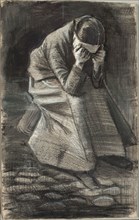 Weeping Woman, 1883, Vincent van Gogh, Dutch, 1853-1890, Netherlands, Black and white chalk, with
