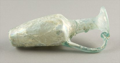 Flask, 4th century AD, Roman, Levant or Syria, Syria, Glass, blown technique, 16.2 × 8.6 × 8.6 cm