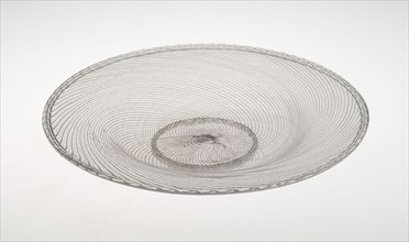 Dish, 1575/1600, Italian, Venice, Venice, Colorless glass with spiral white glass canes, 3.8 × 24.8