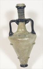 Double-Handled Flask, 4th century AD, Roman, probably Palestine or Syria, Levant, Glass, 19.2 × 8.5