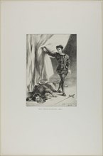 Hamlet and the Body of Polonius, plate 11 from Hamlet, 1835, Eugène Delacroix, French, 1798-1863,