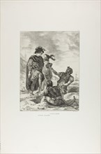 Hamlet and Horatio with the Gravediggers, plate 14 from Hamlet, 1843, Eugène Delacroix, French,