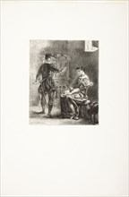 Hamlet and Ophelia, 1835–43, Eugène Delacroix, French, 1798-1863, France, Lithograph in black on