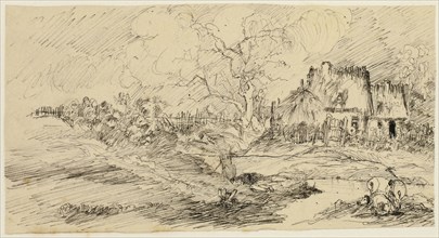 Country Landscape, n.d., Rodolphe Bresdin, French, 1825-1885, France, Pen and black ink, on cream