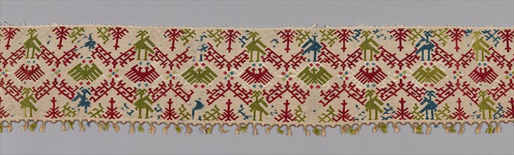 Fragment (For a Bed Curtain), 17th century, Greece, Cyclades Islands, Cyclades, Linen, plain weave,