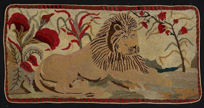 Lion with Palms (Rug), 1890/1900, After a pattern designed by Ebenezer Ross (American, active c.