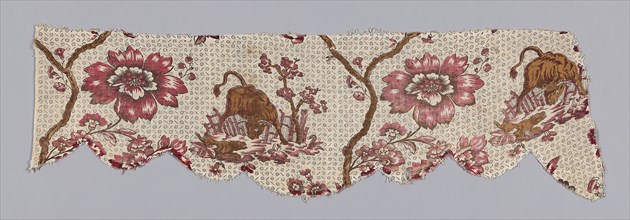 Valance (Furnishing Fabric), 1780/1800, France, probably Nantes, France, Cotton, plain weave,