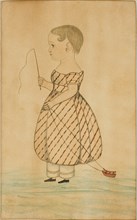 Standing Girl in Profile to Left with Whip and Toy Sleigh, n.d., Unknown Artist, American or