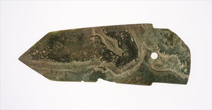Dagger-Blade (ge), Shang dynasdy (c. 1600–1046 BC), 13th–11th century B.C., China, Jade, 11 1/2 × 4