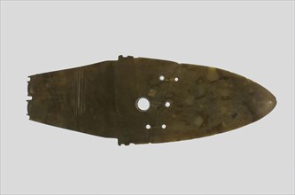 Dagger-Blade (Ge), Shang dynasty (c. 1600–1046 B.C.), reworked later, China, Jade, 18.1 × 6.5 × 0.6