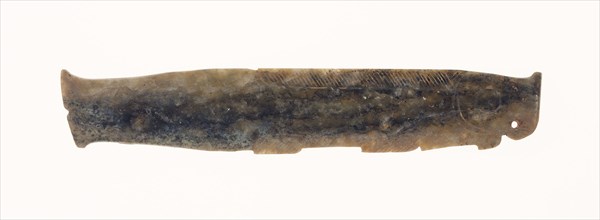 Fish Pendant, Shang or Western Zhou period, 13th/10th century B.C., China, Jade, 4 3/4 × 7/8 × 1/16