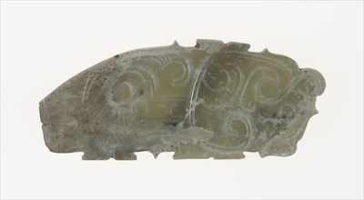Plaque with Dragon Design, Western Zhou period, 11th/10th century B.C., China, Jade, 2 15/16 × 1