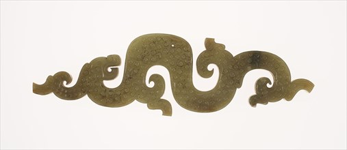 Dragon Pendant, Eastern Zhou dynasty, c. 770–256 B.C., 4th/3rd century B.C., China, Jade, 22.2 × 6