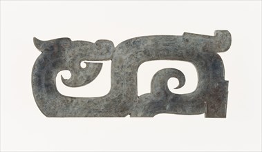 Dragon Plaque, Eastern Zhou dynasty, c. 770–256 B.C., c. 4th century B.C., China, Jade, 2 3/16 × 1