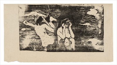At the Black Rocks, from the Suite of Late Wood-Block Prints, 1898/99, Paul Gauguin, French,