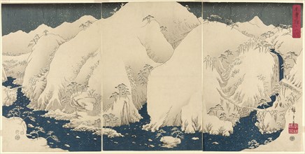 Mountain and River on the Kiso Road (Kisoji no yamakawa), 1857, Utagawa Hiroshige ?? ??, Japanese,
