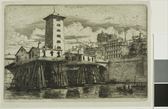 La Pompe Notre-Dame, Paris, 1852, Charles Meryon, French, 1821-1868, France, Etching with drypoint