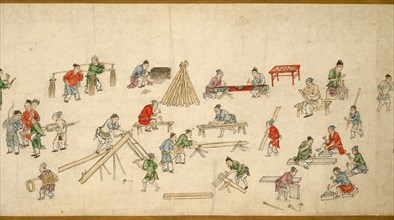Street Scenes in Times of Peace (Taiping fenghui tu), Yuan dynasty (1279–1368), 14th century, Zhu